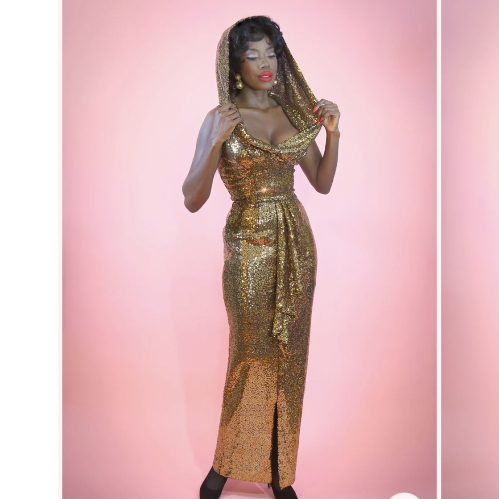 Elle Rebel Cairo Sunset hooded evening gown Size Small